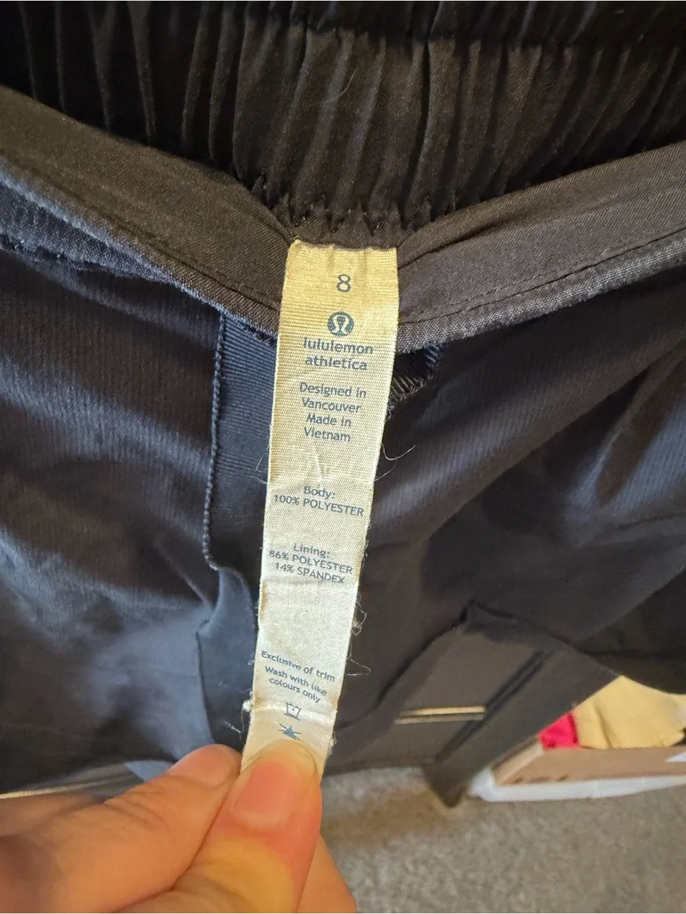 Lululemon Black Drawstring Pleated Shorts. Size 8.